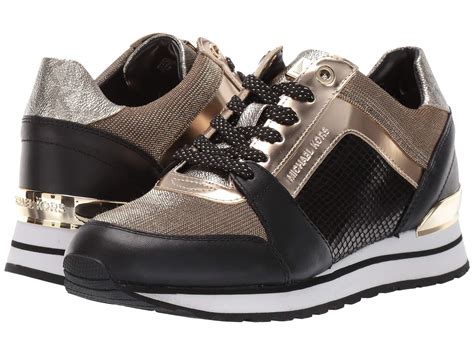 gold black and signature mesh michael kors sneakers|zappos Michael Kors sneakers.